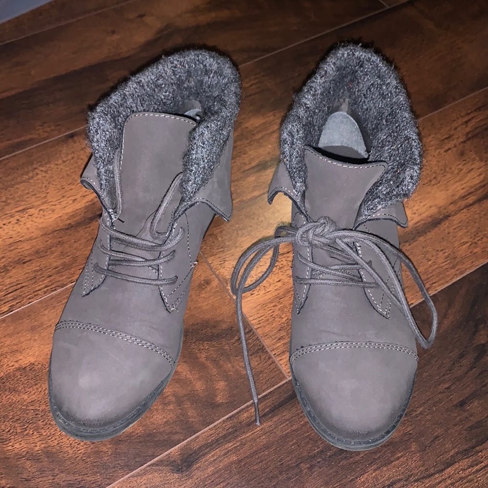 Gray combat boots/booties